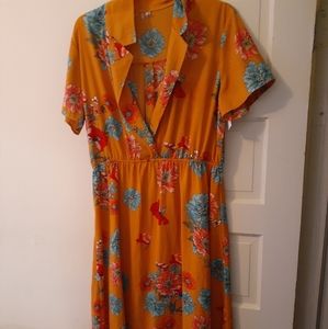 Vintage Floral Maxi Dress XL
